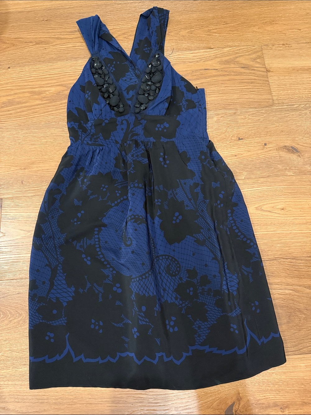 Alice & Trixie Blue and Black Floral Dress
